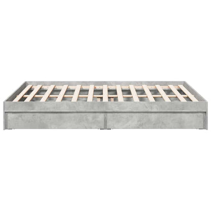 Giroletto Cassetti Grigio Cemento 160x200 cm Legno Multistrato