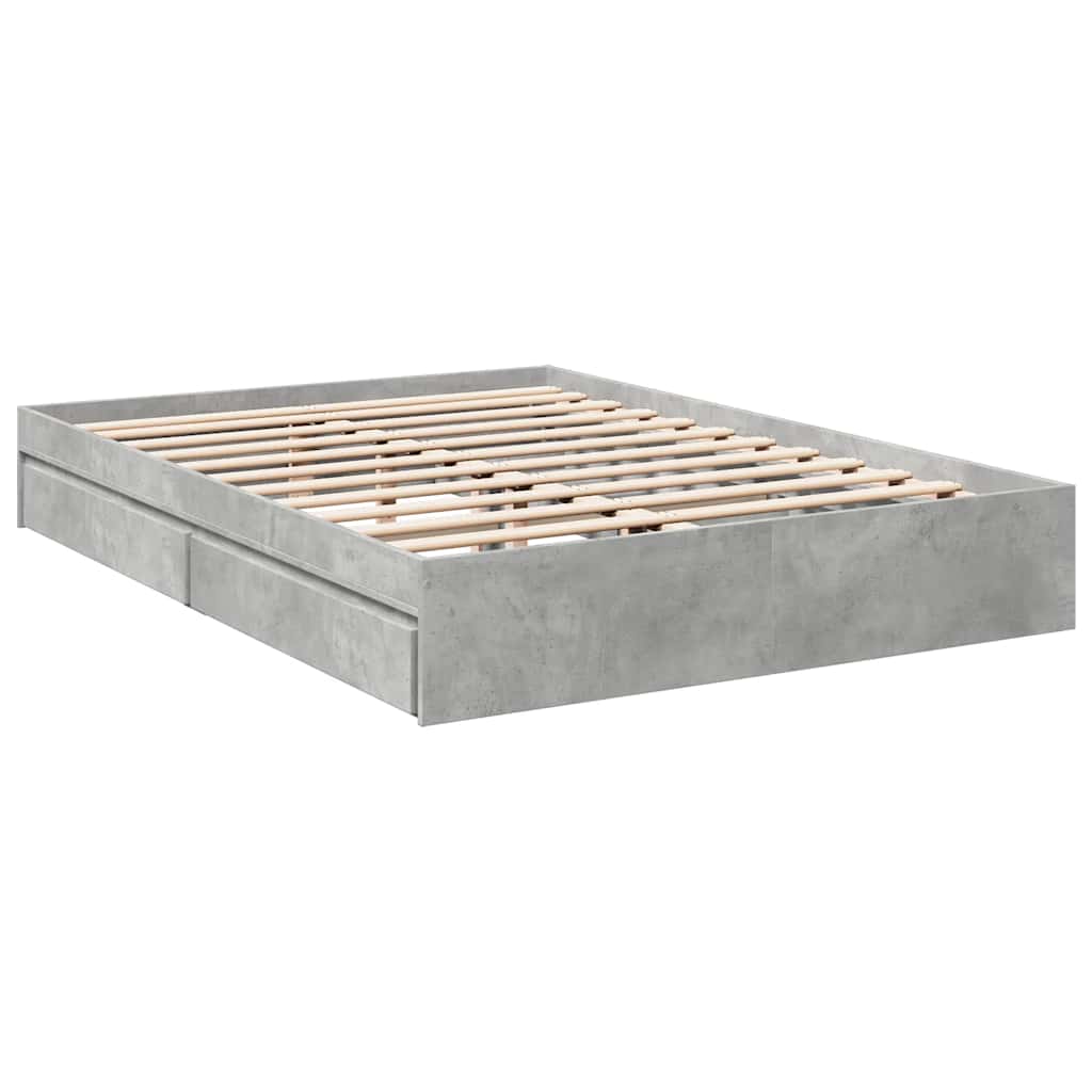 Giroletto Cassetti Grigio Cemento 160x200 cm Legno Multistrato