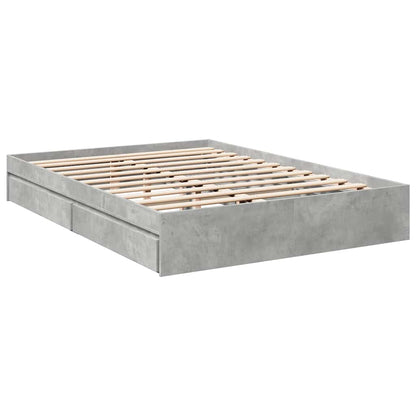 Giroletto Cassetti Grigio Cemento 160x200 cm Legno Multistrato