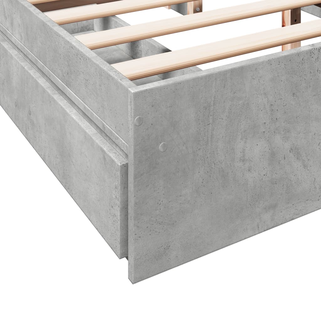 Giroletto Cassetti Grigio Cemento 160x200 cm Legno Multistrato | homemem39