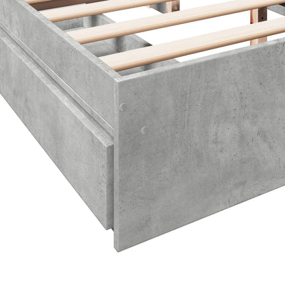Giroletto Cassetti Grigio Cemento 160x200 cm Legno Multistrato | homemem39