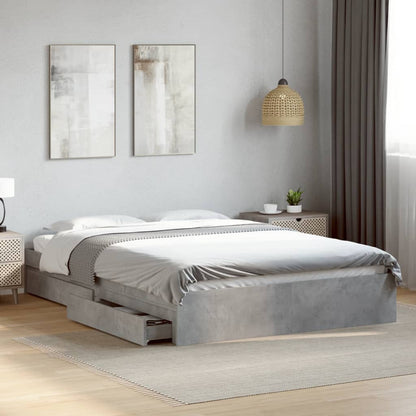 Giroletto Cassetti Grigio Cemento 160x200 cm Legno Multistrato | homemem39