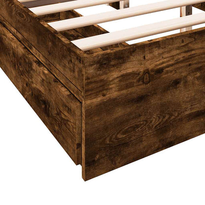 Giroletto con Cassetti Rovere Fumo 160x200 cm Legno Multistrato