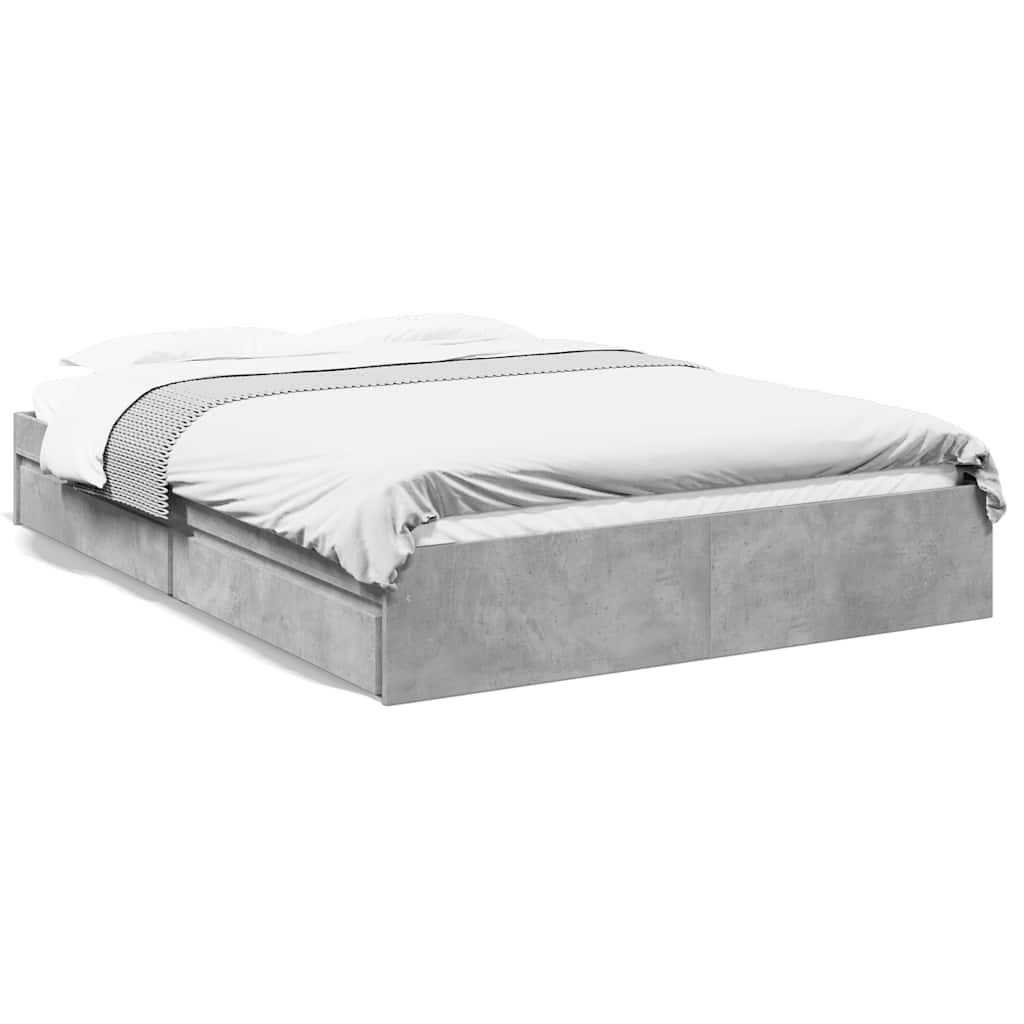 Giroletto Cassetti Grigio Cemento 150x200 cm Legno Multistrato