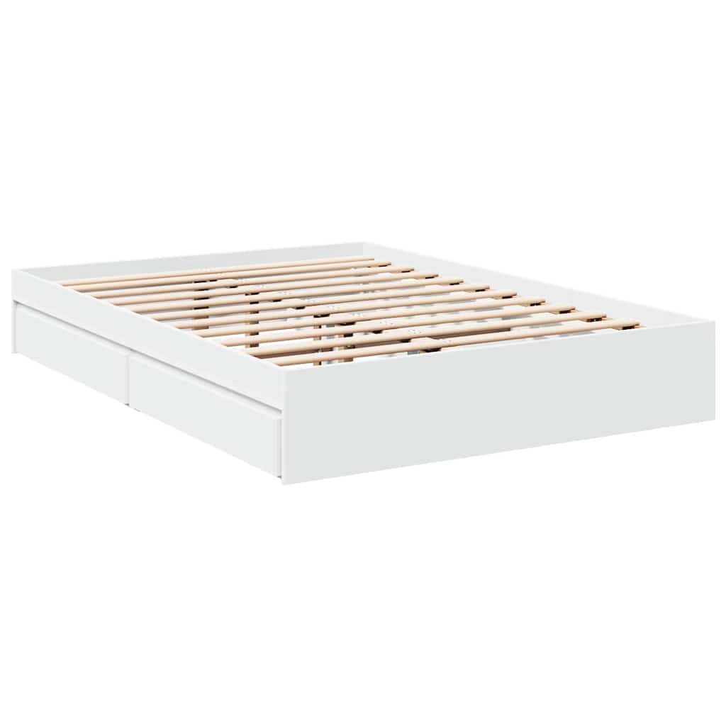 Giroletto con Cassetti Bianco 140x200 cm in Legno Truciolato