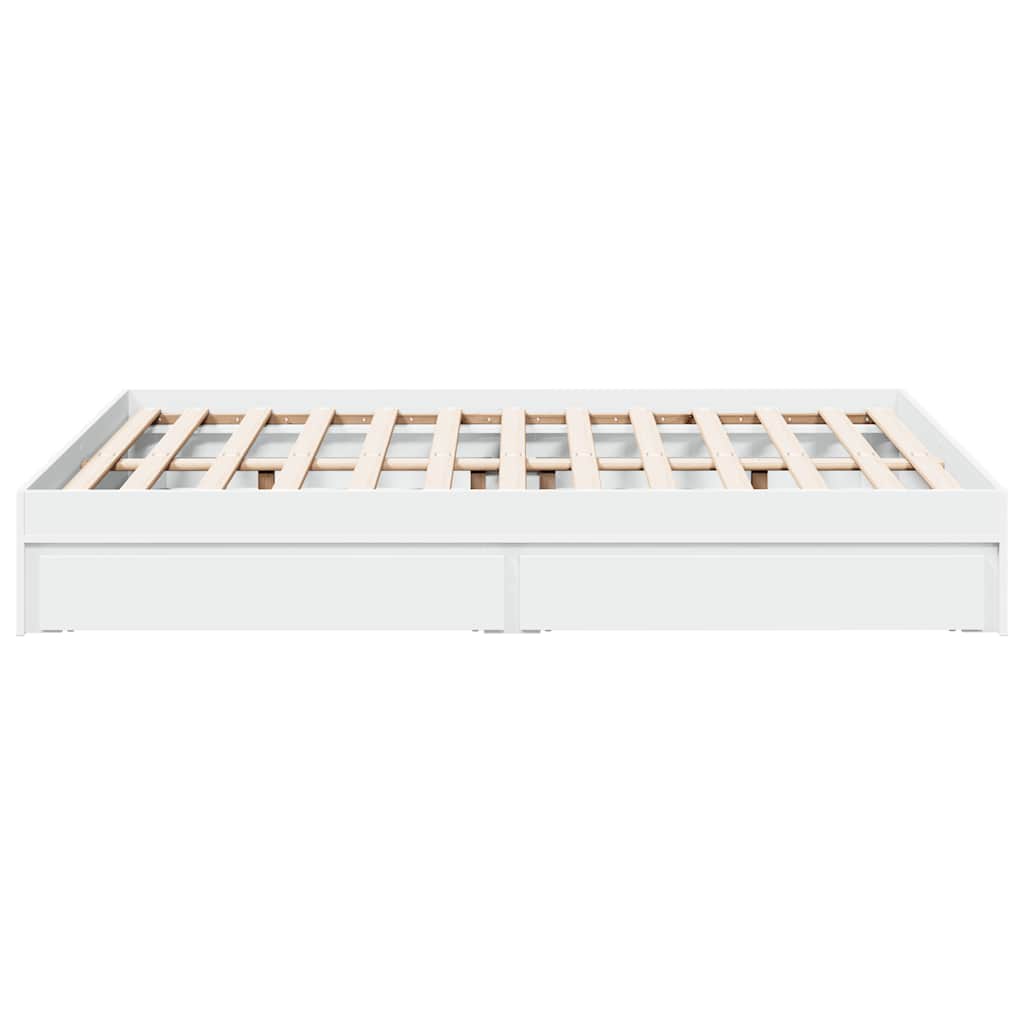 Giroletto con Cassetti Bianco 140x200 cm in Legno Truciolato