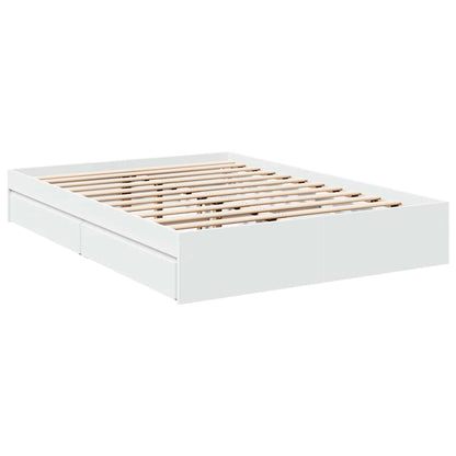 Giroletto con Cassetti Bianco 140x200 cm in Legno Truciolato