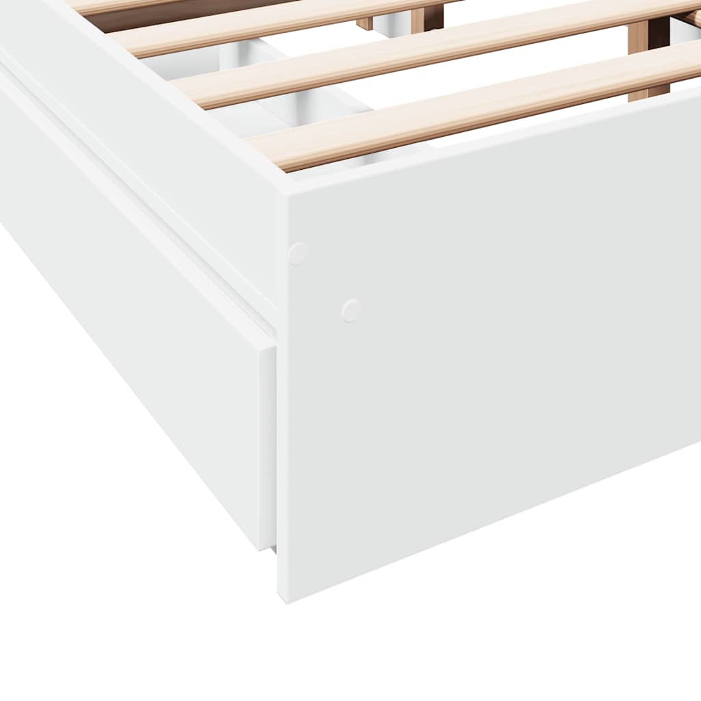 Giroletto con Cassetti Bianco 140x200 cm in Legno Truciolato
