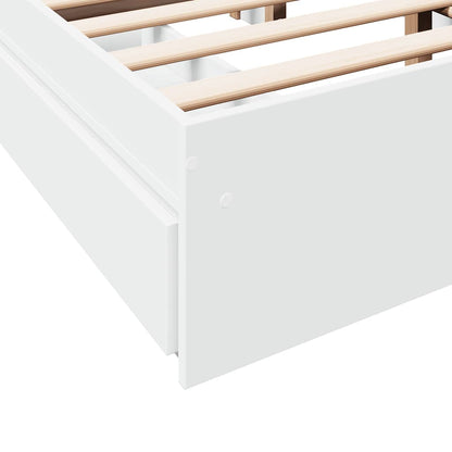 Giroletto con Cassetti Bianco 140x200 cm in Legno Truciolato