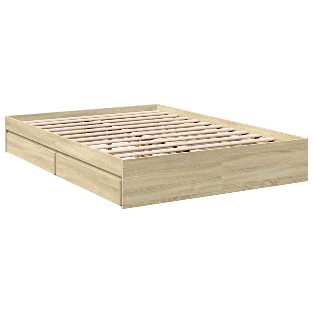 Giroletto Cassetti Rovere Sonoma 140x200 cm Legno Multistrato