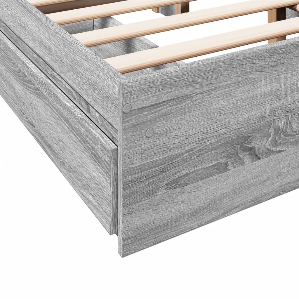 Giroletto Cassetti Grigio Sonoma 140x200 cm Legno Multistrato - homemem39