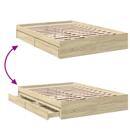 Giroletto Cassetti Rovere Sonoma 120x200 cm Legno Multistrato