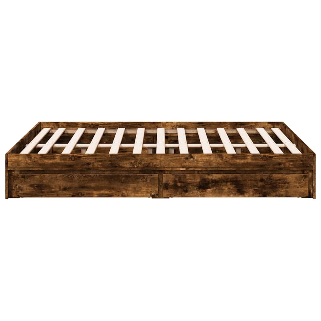 Giroletto con Cassetti Rovere Fumo 120x200 cm Legno Multistrato