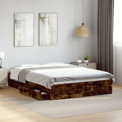 Giroletto con Cassetti Rovere Fumo 120x200 cm Legno Multistrato