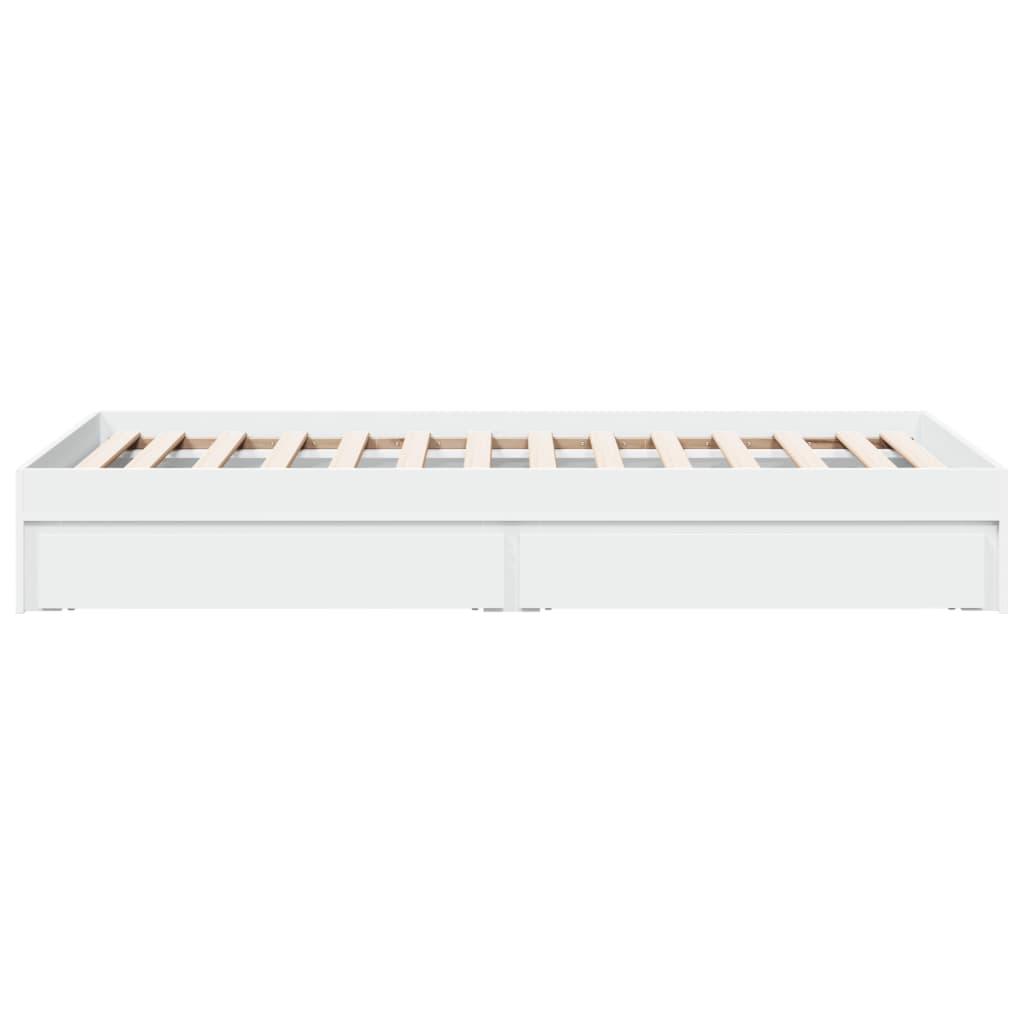 Giroletto con Cassetti Bianco 100x200 cm in Legno Multistrato | homemem39