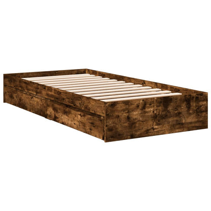 Giroletto con Cassetti Rovere Fumo 100x200 cm Legno Multistrato | homemem39