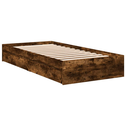 Giroletto con Cassetti Rovere Fumo 100x200 cm Legno Multistrato | homemem39
