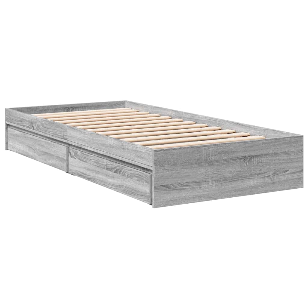 Giroletto Cassetti Grigio Sonoma 100x200 cm Legno Multistrato