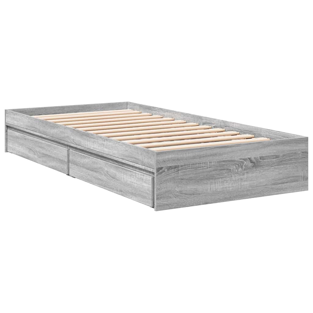 Giroletto Cassetti Grigio Sonoma 100x200 cm Legno Multistrato