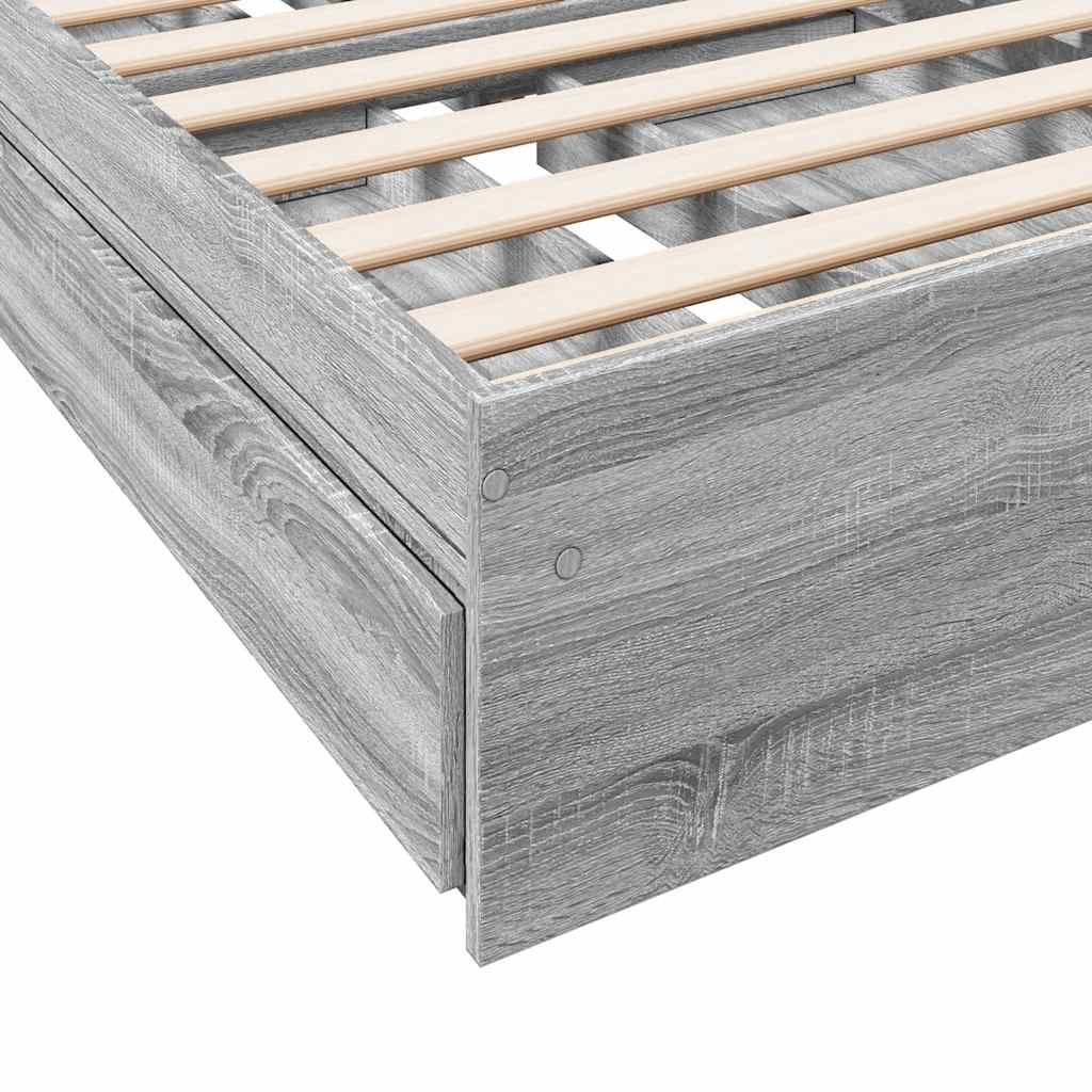 Giroletto Cassetti Grigio Sonoma 100x200 cm Legno Multistrato