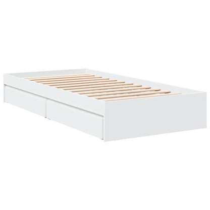 Giroletto con Cassetti Bianco 90x200 cm in Legno Multistrato | homemem39