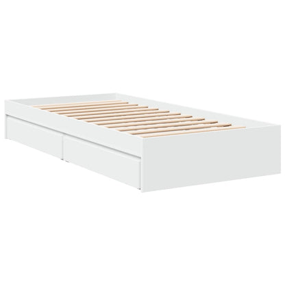 Giroletto con Cassetti Bianco 90x200 cm in Legno Multistrato | homemem39