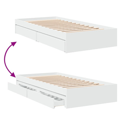Giroletto con Cassetti Bianco 90x200 cm in Legno Multistrato | homemem39
