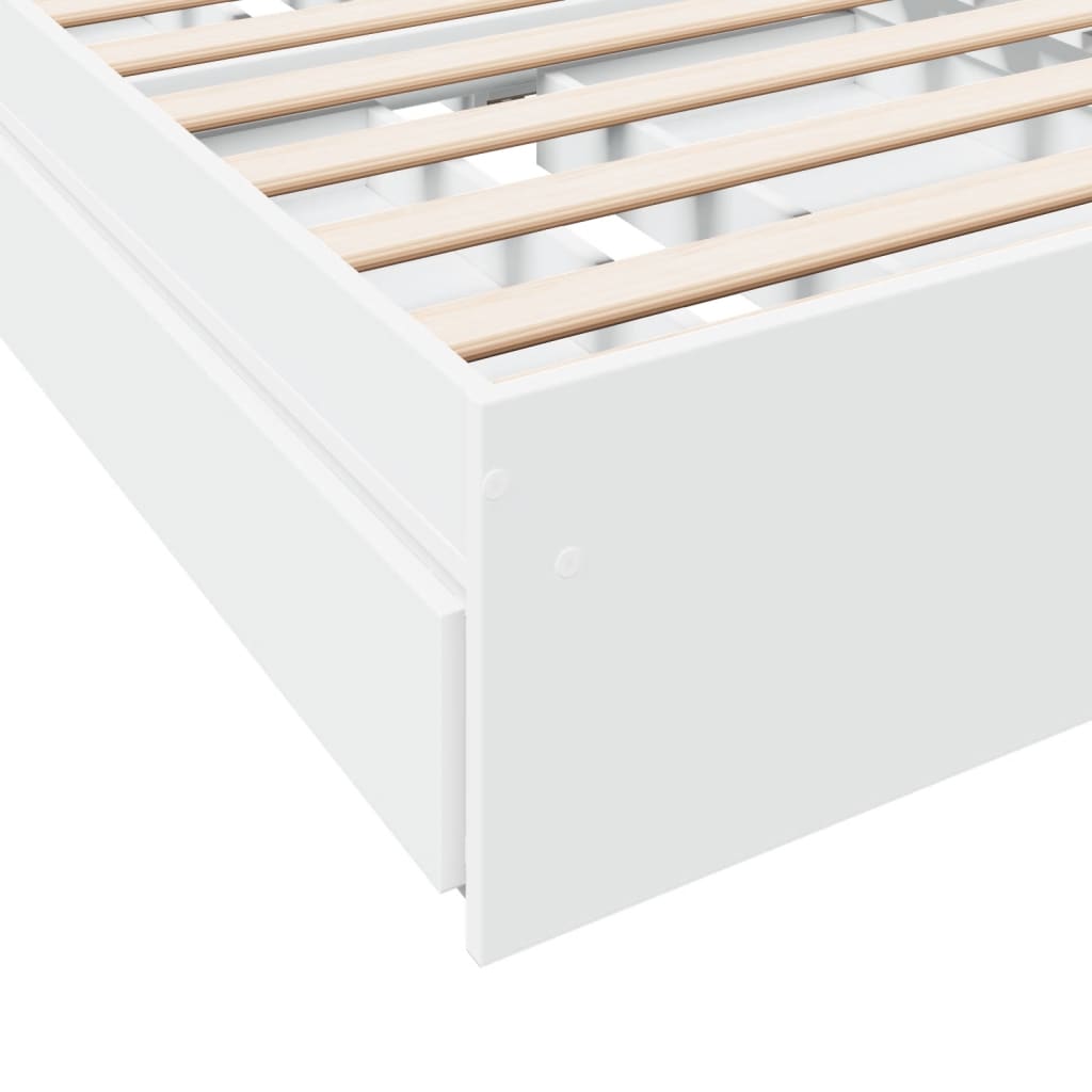 Giroletto con Cassetti Bianco 90x200 cm in Legno Multistrato | homemem39