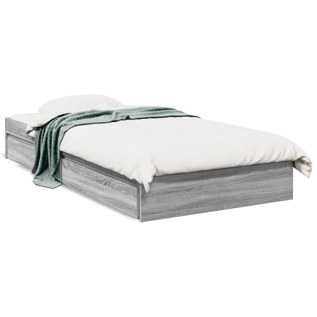 Giroletto Cassetti Grigio Sonoma 90x200 cm Legno Multistrato | homemem39
