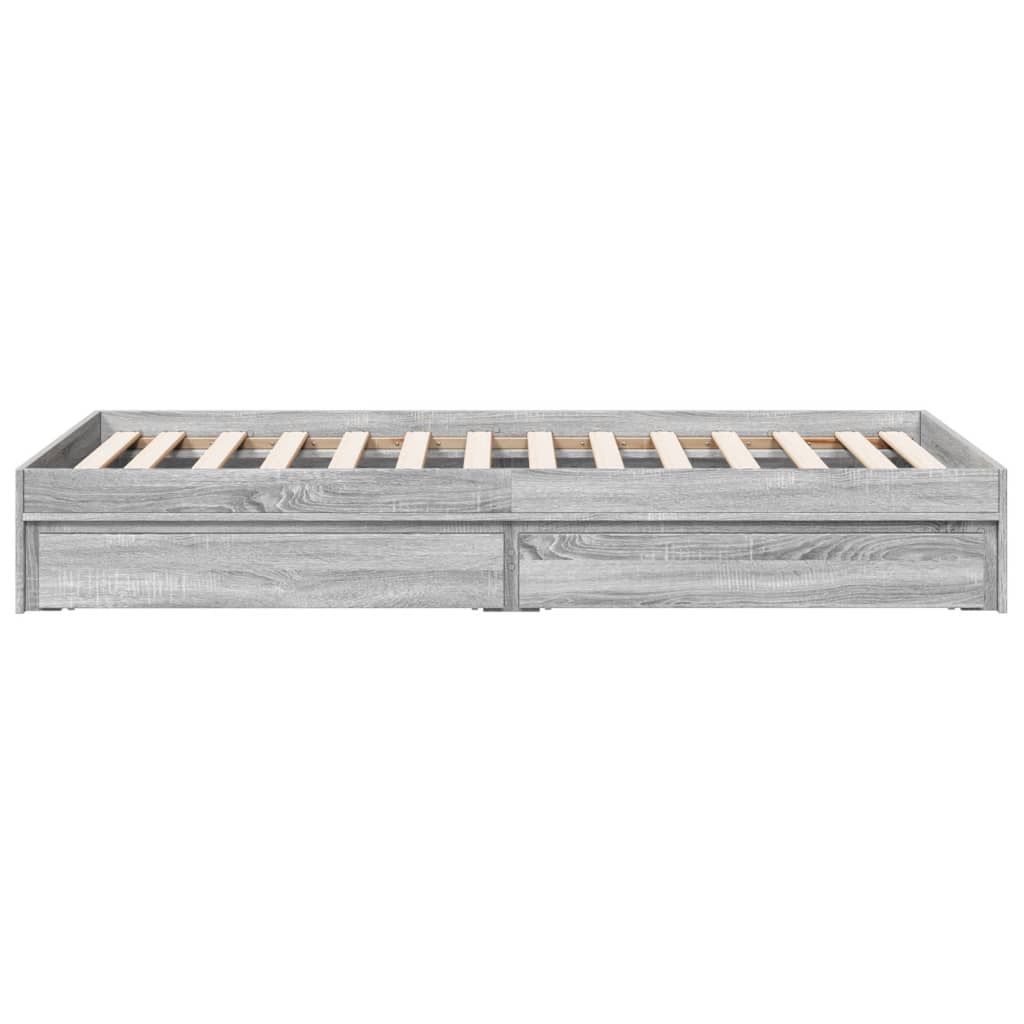 Giroletto Cassetti Grigio Sonoma 90x200 cm Legno Multistrato | homemem39