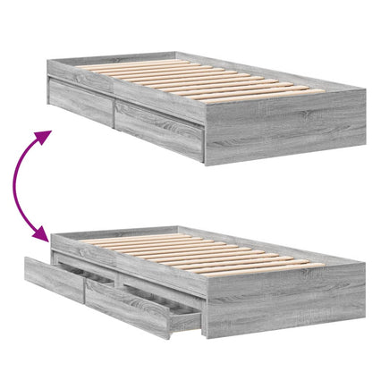 Giroletto Cassetti Grigio Sonoma 90x200 cm Legno Multistrato | homemem39