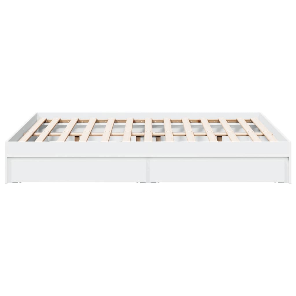 Giroletto con Cassetti Bianco 140x190 cm in Legno Multistrato | homemem39