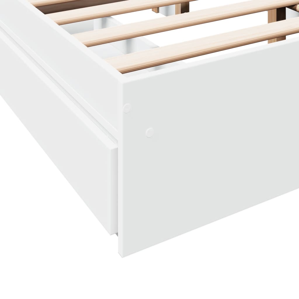 Giroletto con Cassetti Bianco 140x190 cm in Legno Multistrato | homemem39