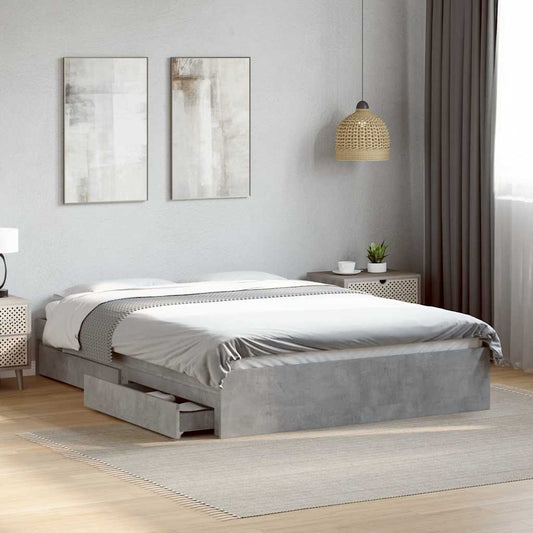 Giroletto Cassetti Grigio Cemento 135x190 cm Legno Multistrato | homemem39