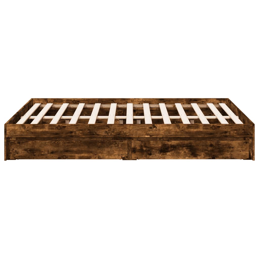 Giroletto con Cassetti Rovere Fumo 135x190 cm Legno Multistrato | homemem39