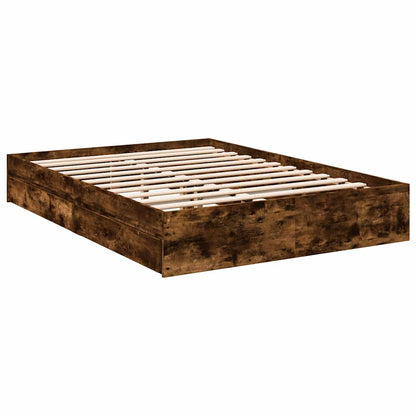 Giroletto con Cassetti Rovere Fumo 135x190 cm Legno Multistrato