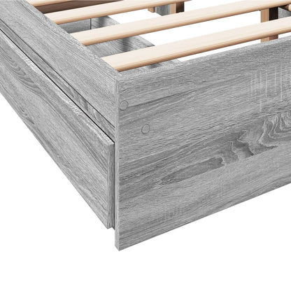 Giroletto Cassetti Grigio Sonoma 135x190 cm Legno Multistrato - homemem39