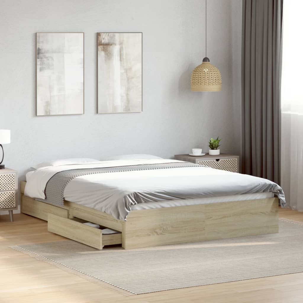 Giroletto Cassetti Rovere Sonoma 120x190 cm Legno Multistrato | homemem39