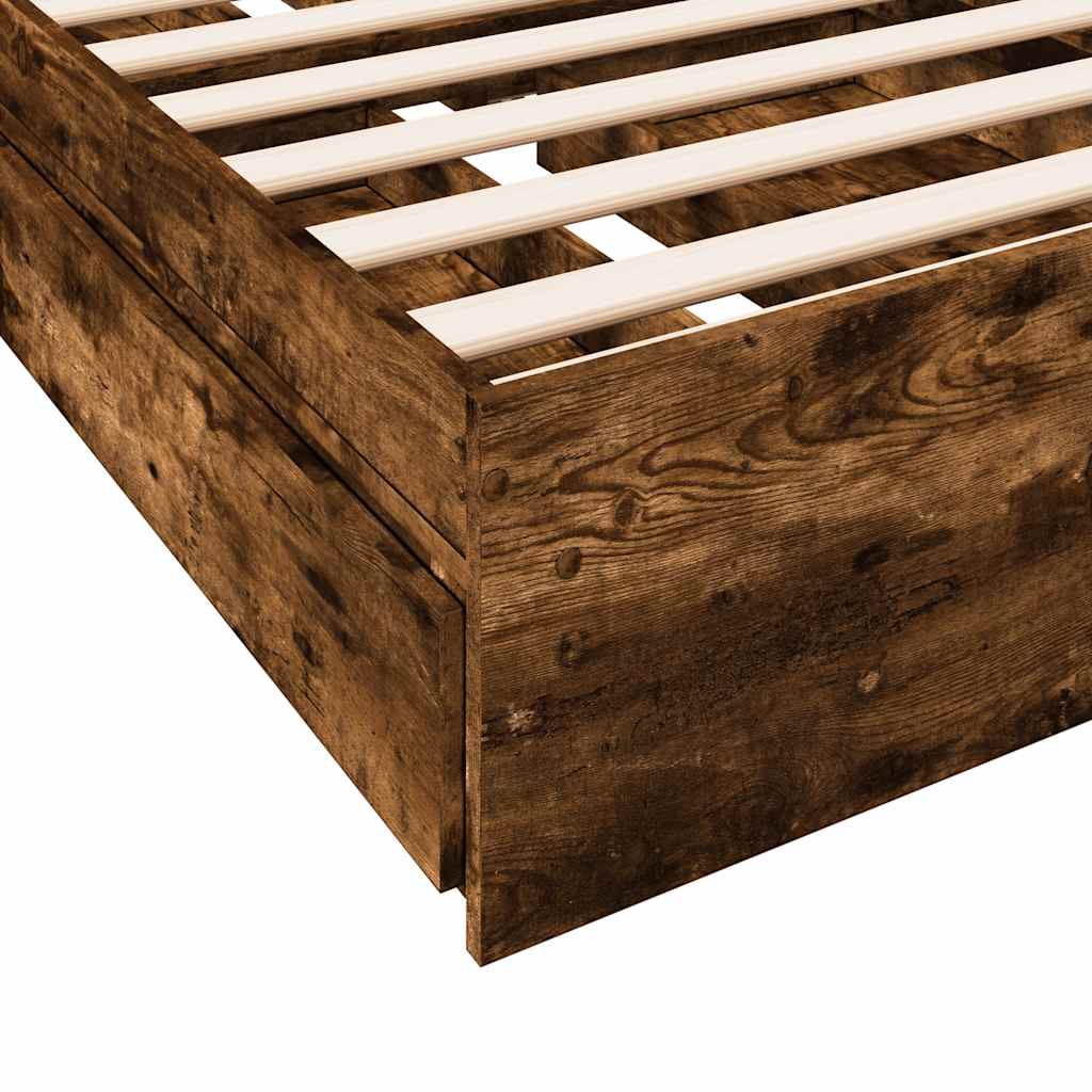 Giroletto con Cassetti Rovere Fumo 90x190 cm Legno Multistrato