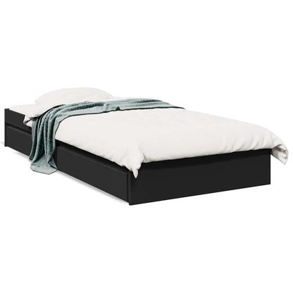 Giroletto con Cassetti Nero 75x190 cm in Legno Multistrato | homemem39