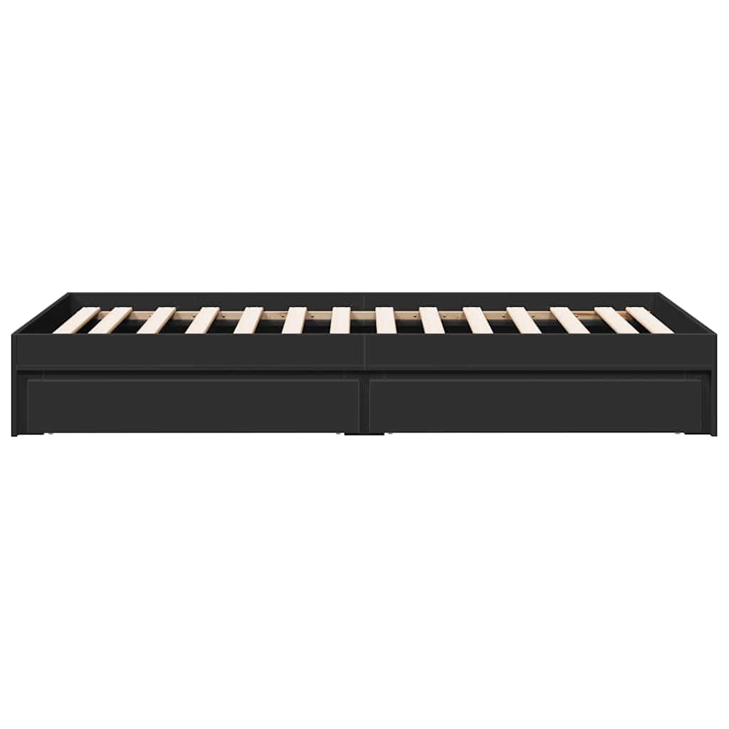 Giroletto con Cassetti Nero 75x190 cm in Legno Multistrato | homemem39