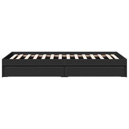 Giroletto con Cassetti Nero 75x190 cm in Legno Multistrato | homemem39