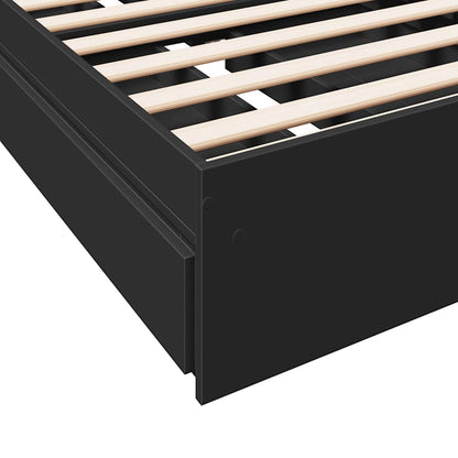 Giroletto con Cassetti Nero 75x190 cm in Legno Multistrato | homemem39