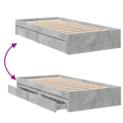 Giroletto Cassetti Grigio Cemento 75x190 cm Legno Multistrato | homemem39