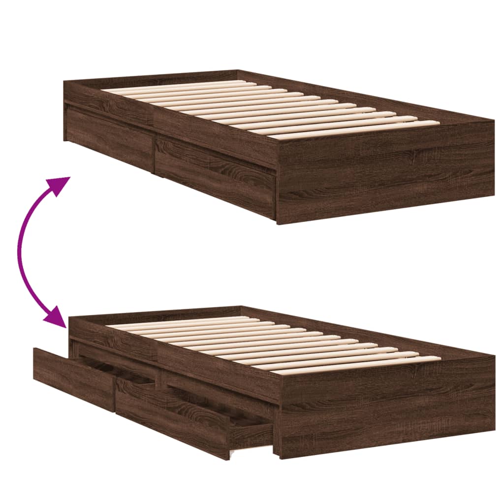 Giroletto Cassetti Rovere Marrone 75x190 cm Legno Multistrato | homemem39
