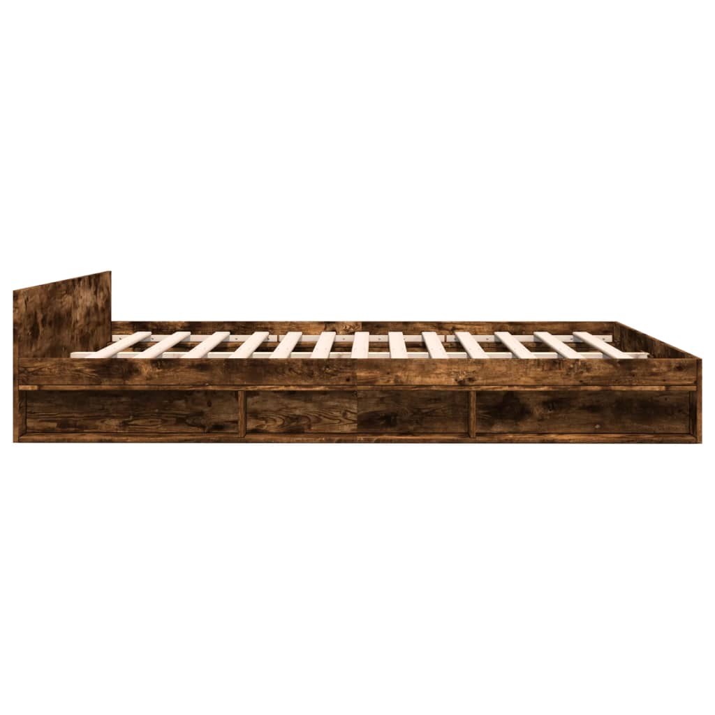 Giroletto con Cassetti Rovere Fumo 200x200 cm Legno Multistrato | homemem39