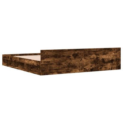 Giroletto con Cassetti Rovere Fumo 200x200 cm Legno Multistrato | homemem39