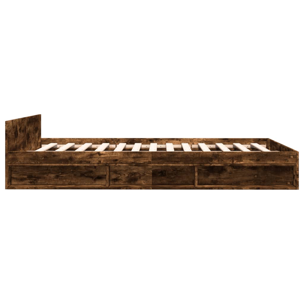 Giroletto con Cassetti Rovere Fumo 160x200 cm Legno Multistrato | homemem39