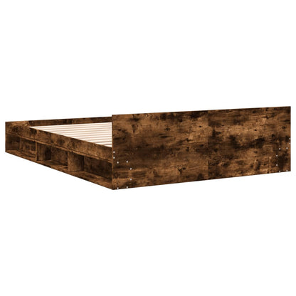 Giroletto con Cassetti Rovere Fumo 160x200 cm Legno Multistrato | homemem39
