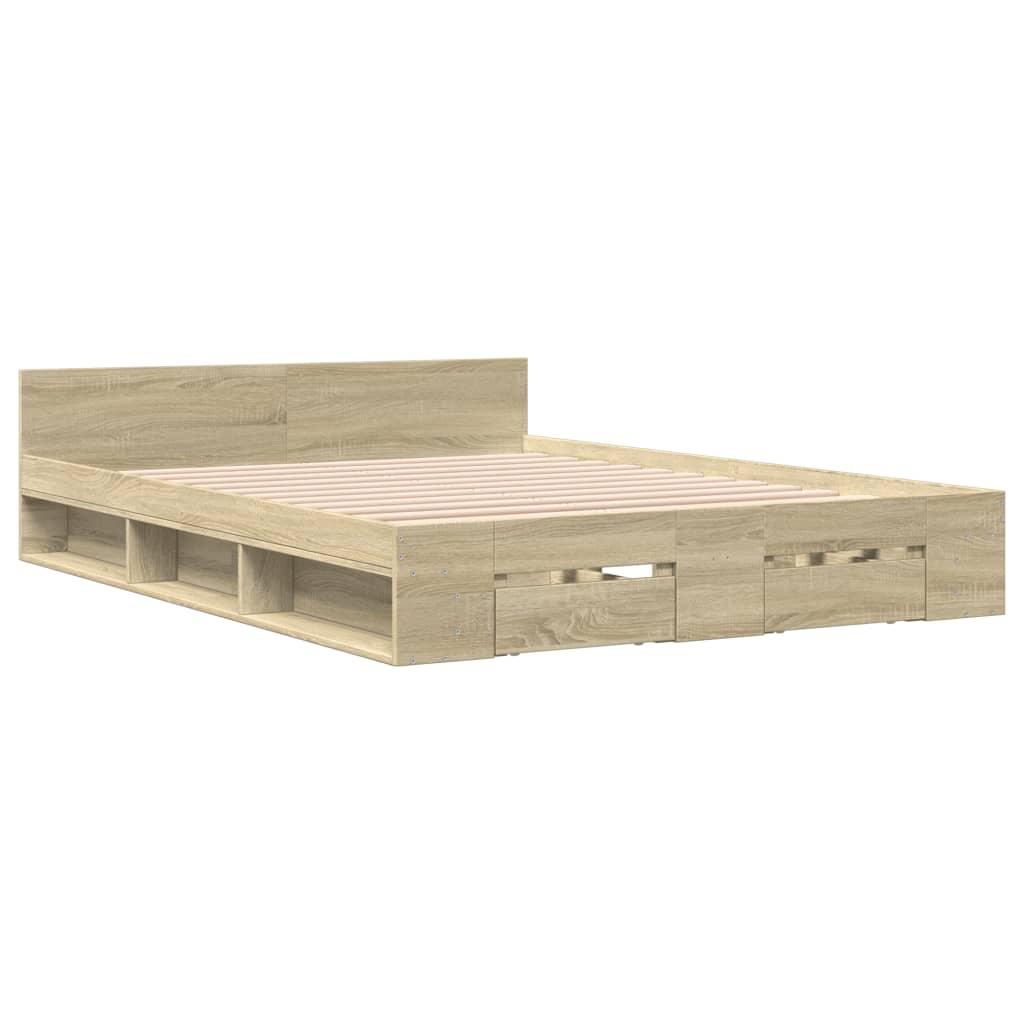 Giroletto Cassetti Rovere Sonoma 150x200 cm Legno Multistrato - homemem39